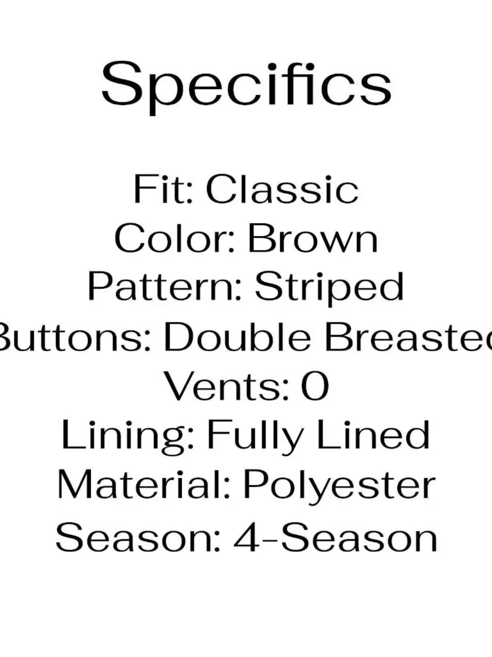 Tom Tailor 38S 32x30 Brown Full Suit Double-Breasted Stripe R963